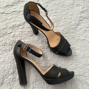 Longchamp Paris Black Party Heels EU 41 US 10.5